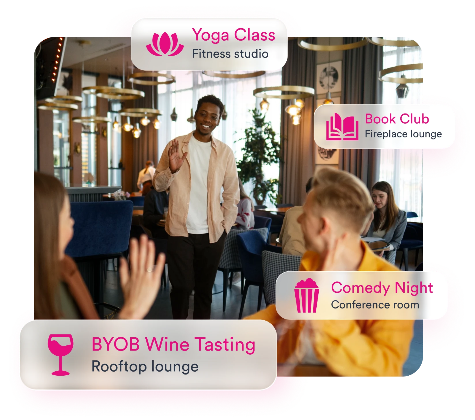 Illustration of people attending Outings to Local Events