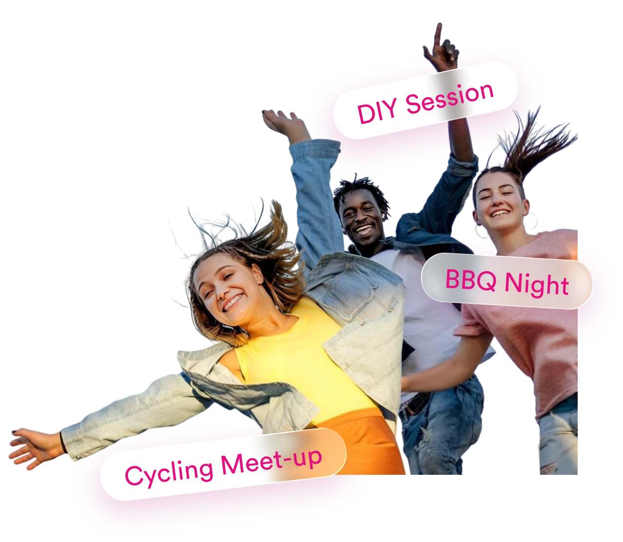 Illustration of residents having good time together attending resident events