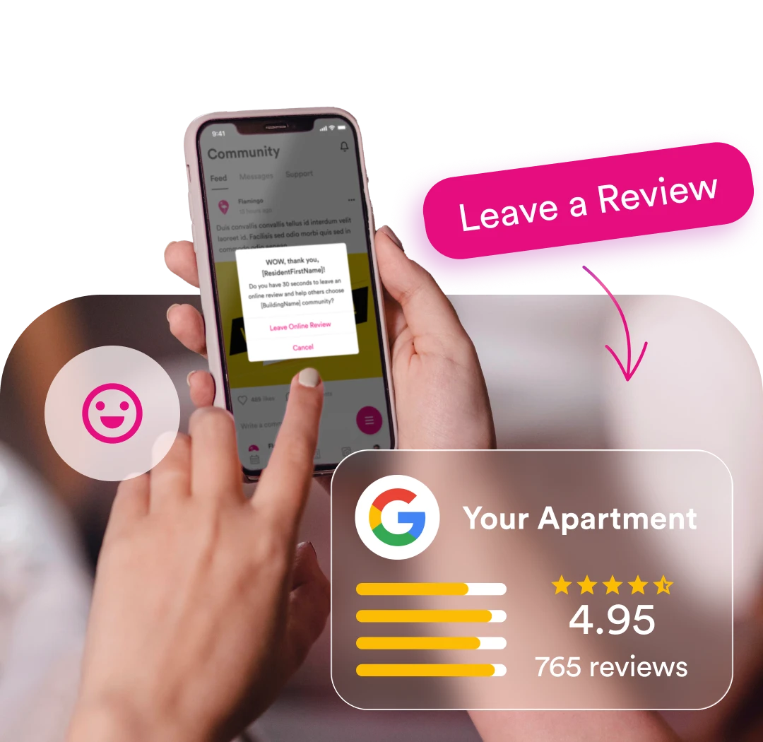 Person adding Event review via Resident App and it automatically pushed to Google reviews and increase the Building Rating