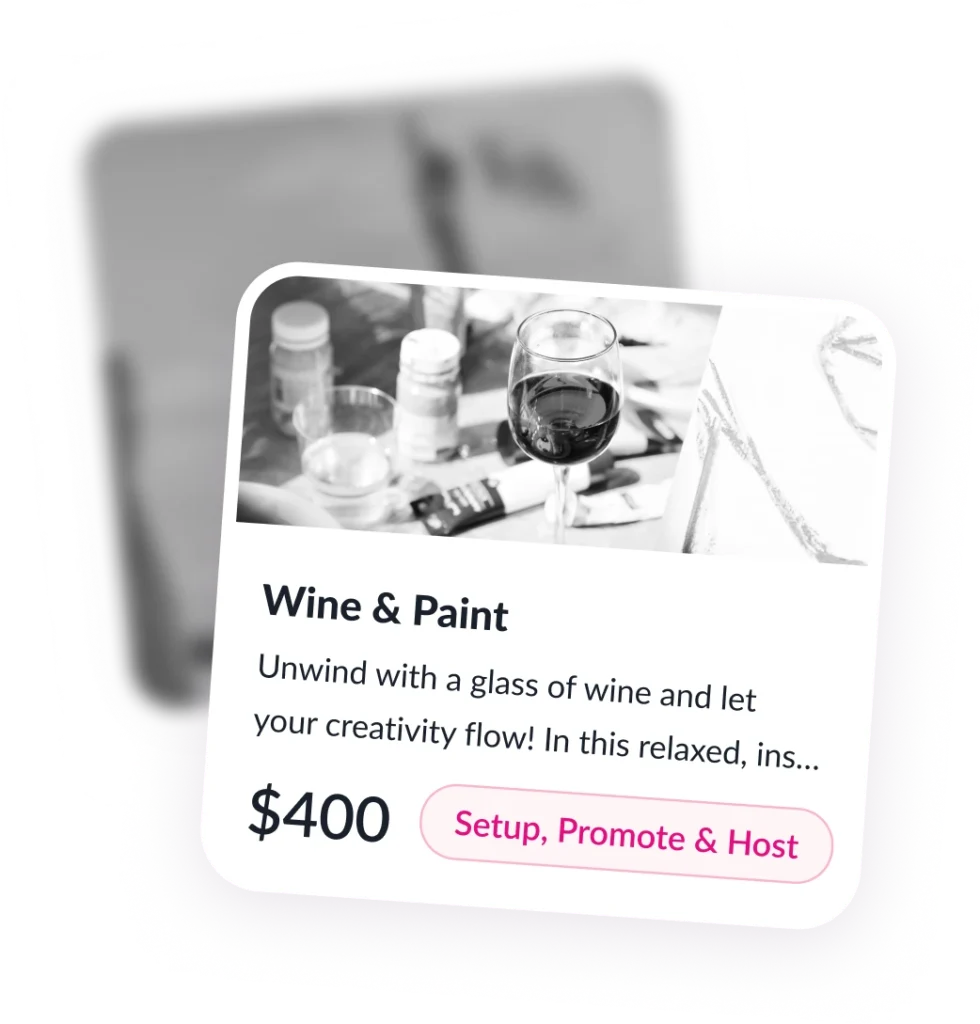 Image of cards showing only 2 boring events per month runned by stuff