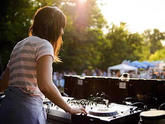 DJ performing at a lively brunch resident event