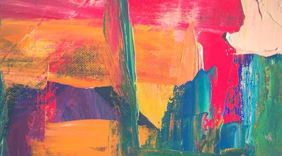 Abstract painting created during a wine and paint resident event
