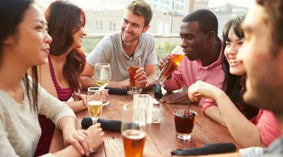 Residents enjoying a craft beer tasting together