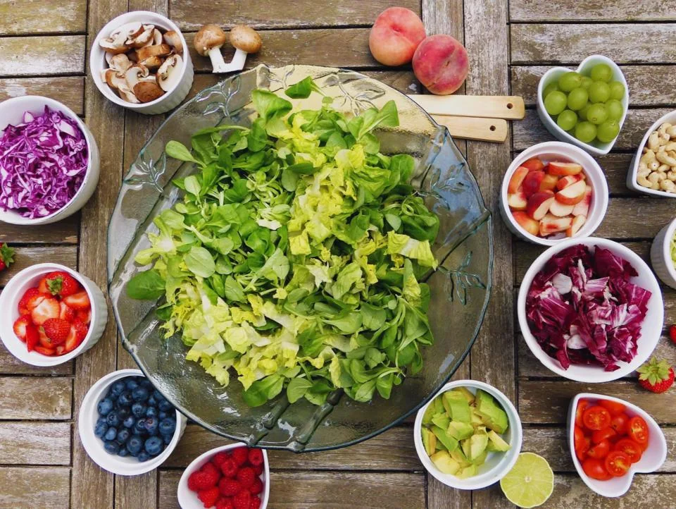 Fresh salad buffet for apartment community residents